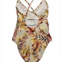 Kona Sol  V-Neck Cross Back Floral Print Medium Coverage onepiece swimsuit Size M Photo 3