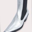 By Far Otis Chelsea Boots, Silver Metallic Leather Size 37 New in Box +Dust Bag Photo 2