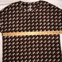 Mango  Size 4 Romi Geometric Print Blouse Long Sleeve Black Brown Shirt Top MNG Photo 7