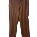 Nine West  Brown Faux Leather Pull On Pant Size Large New Photo 0