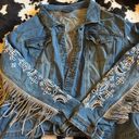 Baccini Jean Jacket With Glitter Fringe  Photo 0