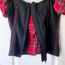 Tripp NYC Top Gothic Tartan Lace Off-Shoulder Y2K Corset Black Red Plaid XL GUC Photo 6