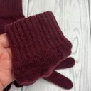 Womens wool blend knit burgundy gloves Photo 1