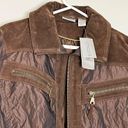 Chico's  Leather Jacket Size 2 (M) Full Zip Leather Trimmed with Zipper Pockets Ne Photo 1