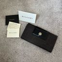 Bvlgari Bulgari logo authentic vintage long logomania in gray denim wallet Photo 1