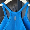 Free People FP Movement Tank Top Ribbed Happiness Runs Crop Cobalt Cote Azur high neck Photo 3