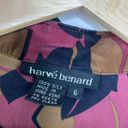 Harvé Benard Harve Benard Pink Black Brown Printed 100% Silk Button Front Top Women's Size 6 Photo 4