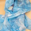 Vintage Blue  Cloud Violet Mixed Media Rectangle Long Scarf/Wrap Photo 2