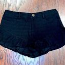 SEEK the Label NEW  Black Crochet Ruffle Shorts Photo 0