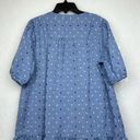 Loft Chambray Clip Puff Sleeve Button Swing Dress Sz Large Photo 8