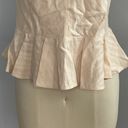 Rebecca Taylor Cream Textured Stripe Peplum Top- Size 2- NWT Photo 4