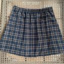 Brandy Melville  Navy Blue Plaid Pleated Mini Skirt Photo 1