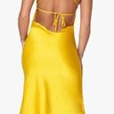 Danielle Bernstein NWT We Wore What  Slip Evening Dress LARGE Satin Lemon Chrome Photo 1