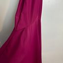 La Femme  Simple Elegant Long Jersey Dress with Scoop Neck in Burgundy Photo 6