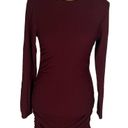 BB Dakota  Steve Madden Burgundy Ruched Ribbed Bodycon Dress Women's Size Medium Photo 2