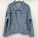 Altar'd State Altar’d State Denim Smiley Face Blue Jean Jacket Happy Face Women’s Size Medium Photo 2