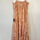 Lulus Orange Floral  Tiered Maxi Dress Size M NWT Photo 1