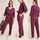 Anthropologie  Sutton Pont Jumpsuit Tie Pockets Plum Purple Women’s Size Medium Photo 1