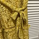 Keepsake Imagine Golden Yellow Lace Midi Dress size L / 8 Photo 3