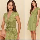 Reformation  Zena Printed Side Tie Dress in Jessie Floral Green and White Photo 1