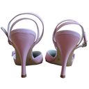 BCBGirls VTG  Leather Pumps Slingback Pointed Toe Bow Stiletto 3.5 Heels Pink 7 Photo 5