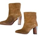 Polo  by Ralph Lauren Brindley Suede Ankle Boot Heel Booties Tan Size 9B Photo 6