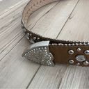 ANOTHER LINE Inc rhinestone studded leather Western BELT Size M cowgirl Silver Photo 2