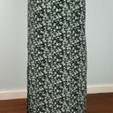 Vintage Blue  Maxi Skirt in Black Green All-Over Floral Side Slits Size Small Photo 1