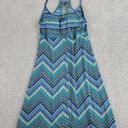 Dakini Womens Summer Atheltic Dress S Blue Green Zigzag Built In Bra Racer Back Photo 1