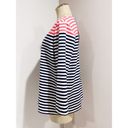 Draper James  Women's Stripe Ponte Long Sleeve Tee Navy Coral Size L Photo 3