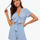 Front Tie Romper Blue Size M Photo 2