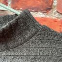 Lush Clothing Gray Heathered Lush High Neck Ribbed Rolled Sleeve Sweater Photo 4