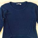 RD Style Retro Suede Elbow Patch Loose Knit Sweater Navy Blue XS EUC Photo 3