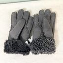 L.A.M.B. NWT Surell Gray Shearling Sheepskin Gloves Medium Photo 3