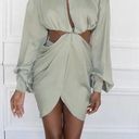 House Of CB 'Ileana' Pistachio Draped Cut Out Dress. Size small. Photo 6