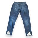 KanCan USA Kancan Denim Jeans Size 9/ 28 Raw Hem Dark Wash Blue Distressed Cut Photo 2