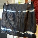 ZARA  Navy Blue Tie Dye Snap Front Faux Leather Mini Skirt size Medium Photo 4