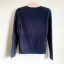 Brooks Brothers  346 Navy Blue Cable Knit Crew Neck Sweater Small Photo 7