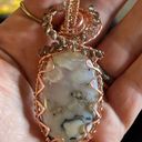 Dendritic Opal smoky quartz wire wrap wrapped pendant copper handmade artisan Orange Photo 5