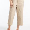 L.L.Bean  Coastal Tan Sunwashed Cotton Canvas Crop Drawstring Cropped Pants XL new Photo 1