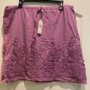 Max Studio Purple Knee Length Skirt Size XL with Floral Print Lilac Photo 0