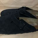 Birkenstock  Boston Soft Suede Clogs in Black Photo 6