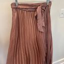 Anthropologie Maeve Paulina Pleated Midi Skirt Metallic Rose Pink, Size 6 Photo 1