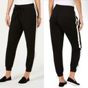 Style & Co  Jogger Pants Side Stripe Pull on High Rise Black White Medium Photo 1