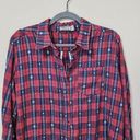 Paper Crane Ethereal  Western Plaid Shirt Womens Size M Button Down Top Red Blue Photo 3