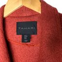 Tahari  Draped Front Wool Blend Long Coat Duster Sweater Knit Size Small Open Photo 10