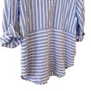 BeachLunchLounge Women's New Beach Lunch Lounge blue stripe linen shirt Photo 2