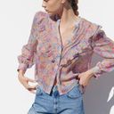  Lightweight Floral button down blouse Ruffle Zara Top XL Photo 0