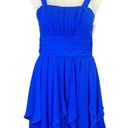 David's Bridal  Womens Bridesmaid Party Dress Chiffon Layered Skirt Blue Size 14 Photo 0