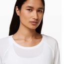 Lululemon  Womens Emerald Long Sleeve T-Shirt in White Sz 8 | Pima Cotton Stretch Photo 13